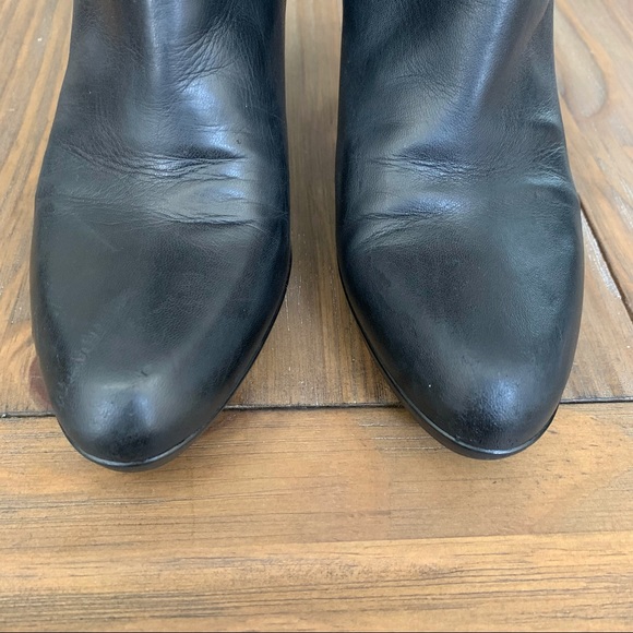 SOLD Stuart Weitzman | Black Leather Elastic-Strap Boot - Picture 12 of 15